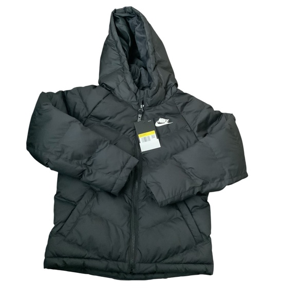Nike Kids Black Hooded Puffer Jacket - Picture 8 of 9